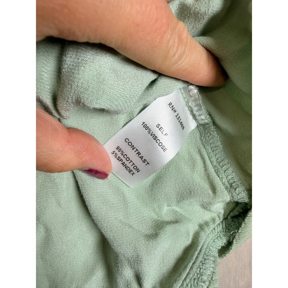 Fate Sleeveless Top Women S Sage Green Excellent Mock Neck Satin Viscose Pocket - Picture 5 of 8